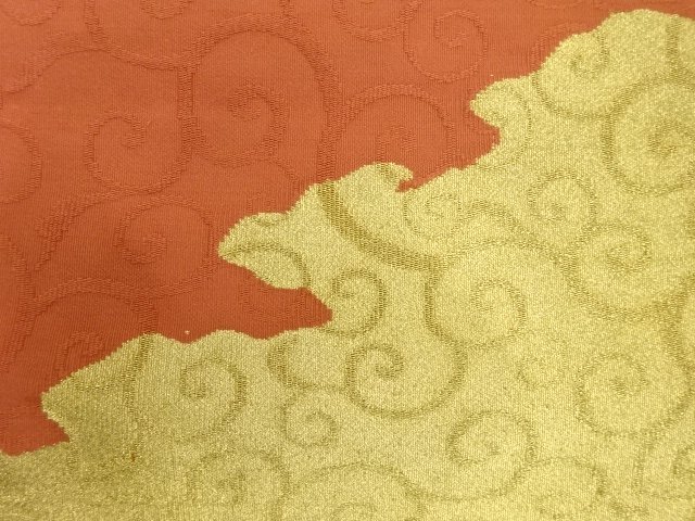  アンティーク　綴れ　唐草模様織り出し名古屋帯（着用可）